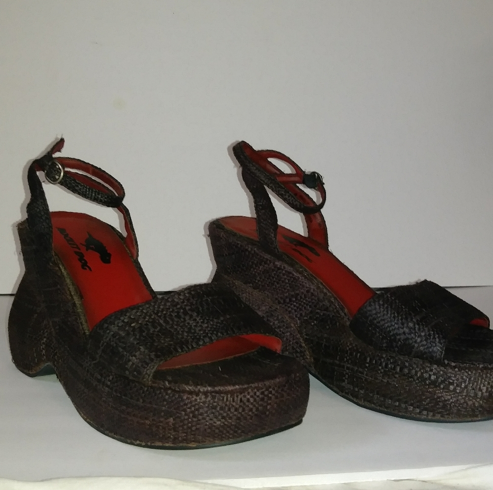 Vintage Raffia Platforms